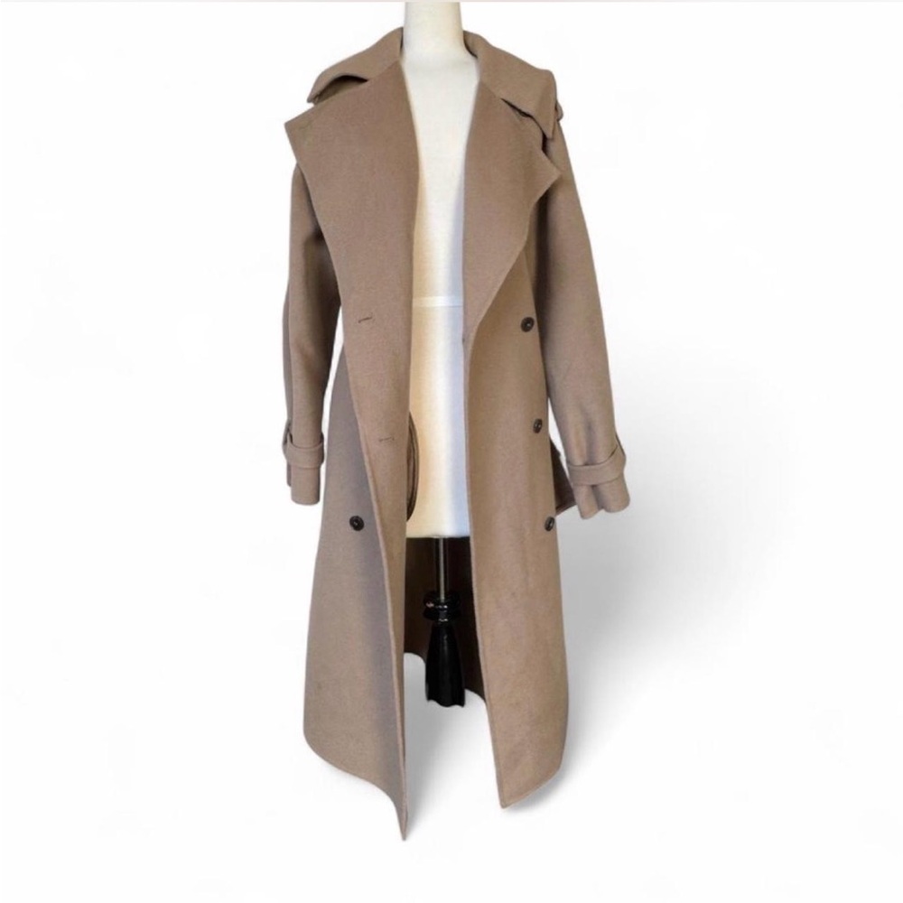 Los Angeles Atelier & Other Stories Tan Wool Trench Coat W/ Belt